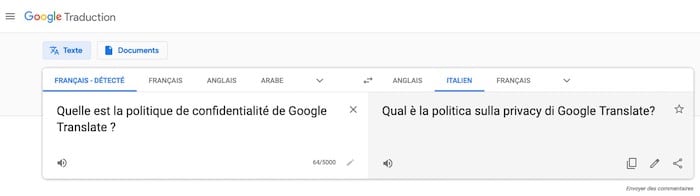 Confidentialité Google Traduction
