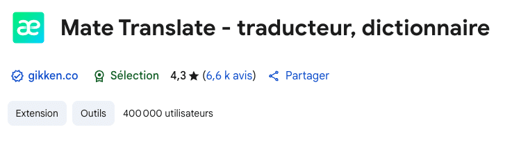 extension traduire site internet Mate Translate