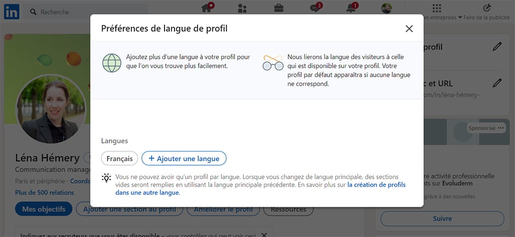 Comment traduire son profil LinkedIn : choisir les préférences de langue du profil